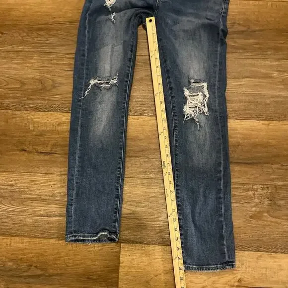 Anthropologie Pilcro Slim Boyfriend Crop Jeans Women's Size 27 Distressed Boho - Picture 13 of 13